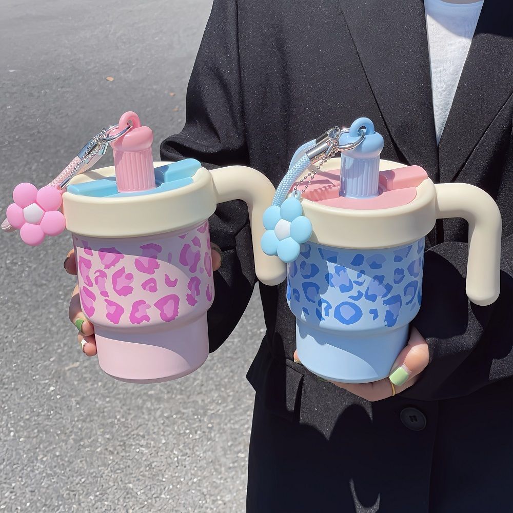 Damen Isolierbecher mit kreativem Handgriff und tierischem Design Luvikno