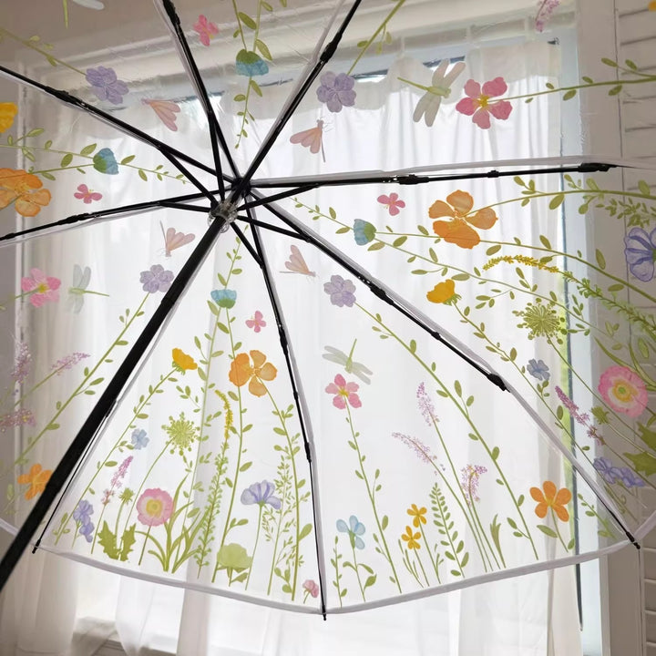 Dame Floral Motiv Regnparaply Luvikno