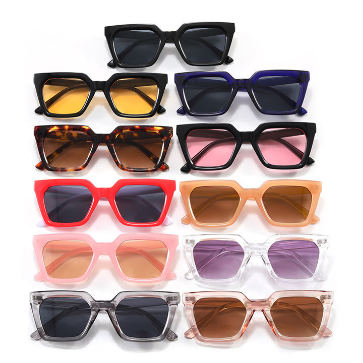 Dame moderne designer-solbrille med transparent ramme Luvikno