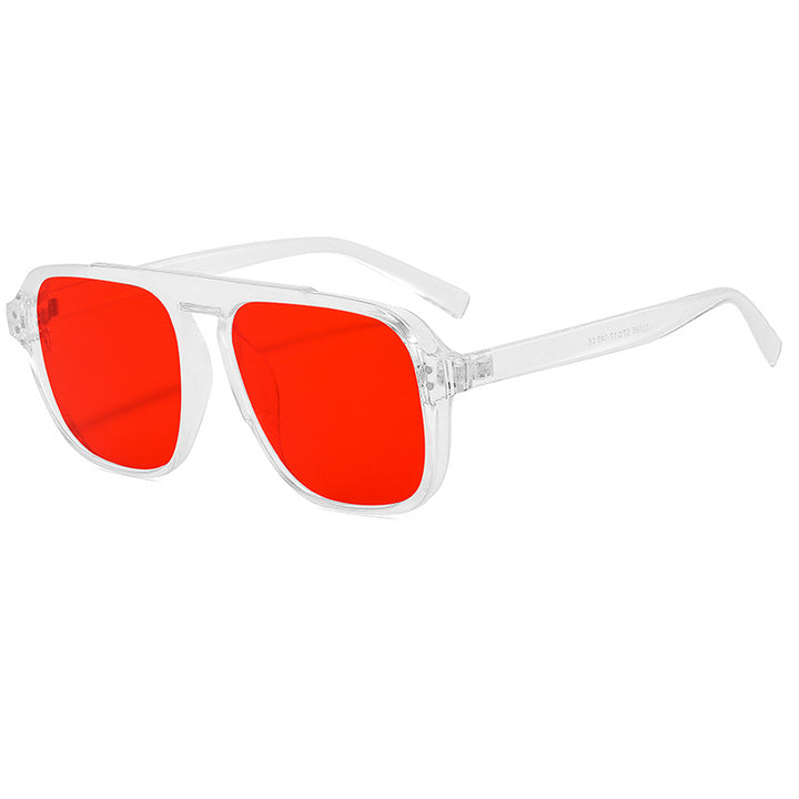 Dame geometrisk solbrille med polarisert gult glass Luvikno