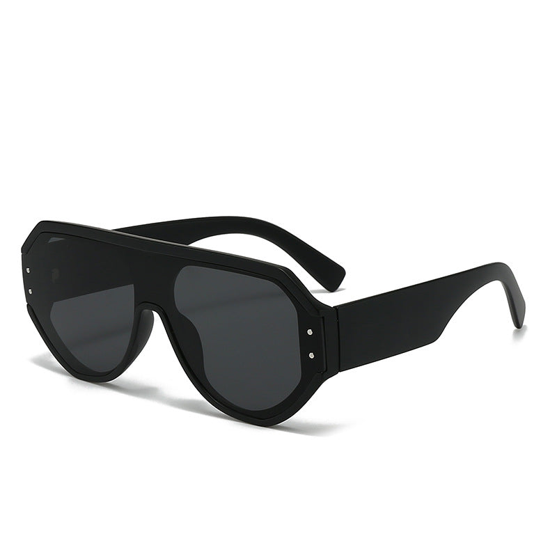 Dame fashionable oversized solbriller med bred ramme Luvikno