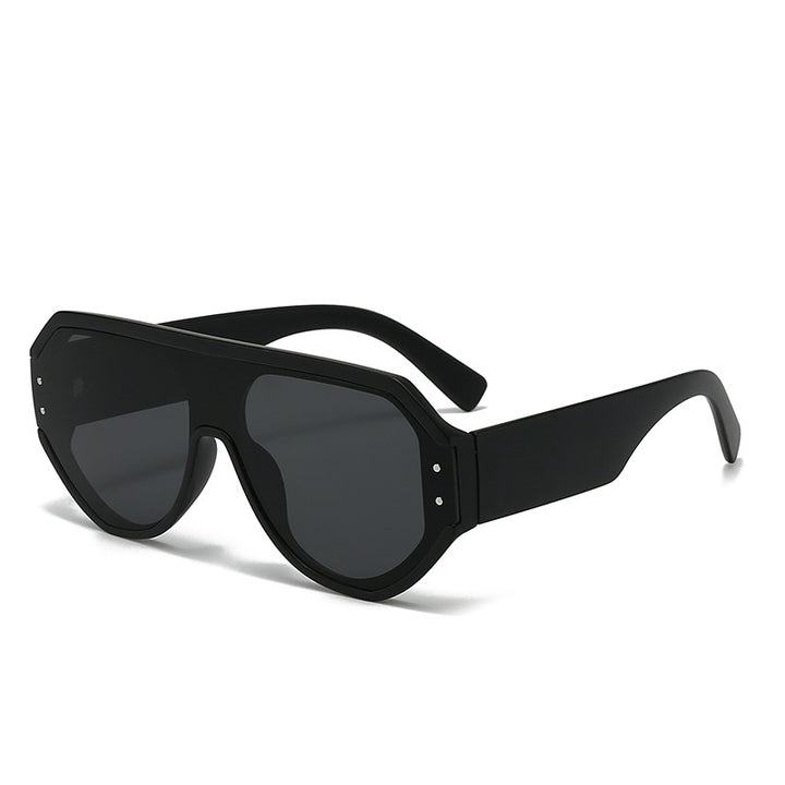 Dame fashionable oversized solbriller med bred ramme Luvikno