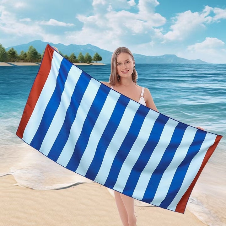Ladies beach towel with maritime stripe pattern Luvikno