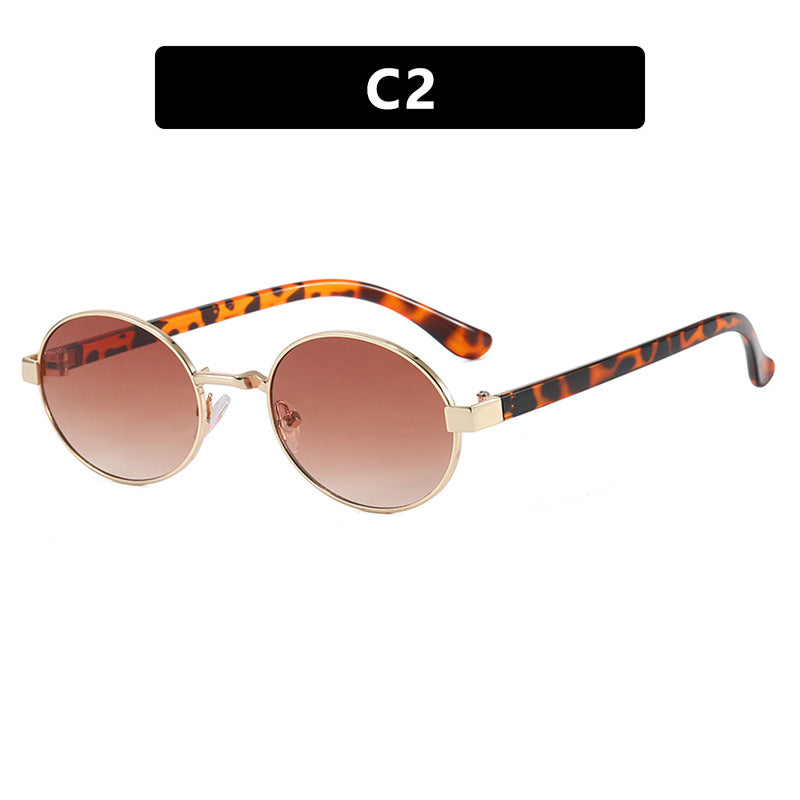 Dame rund brille med elegant metallramme og justerbare nesepads Luvikno