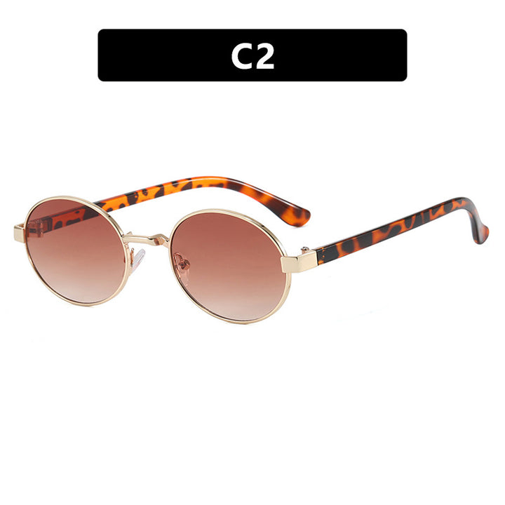 Dame rund brille med elegant metallramme og justerbare nesepads Luvikno