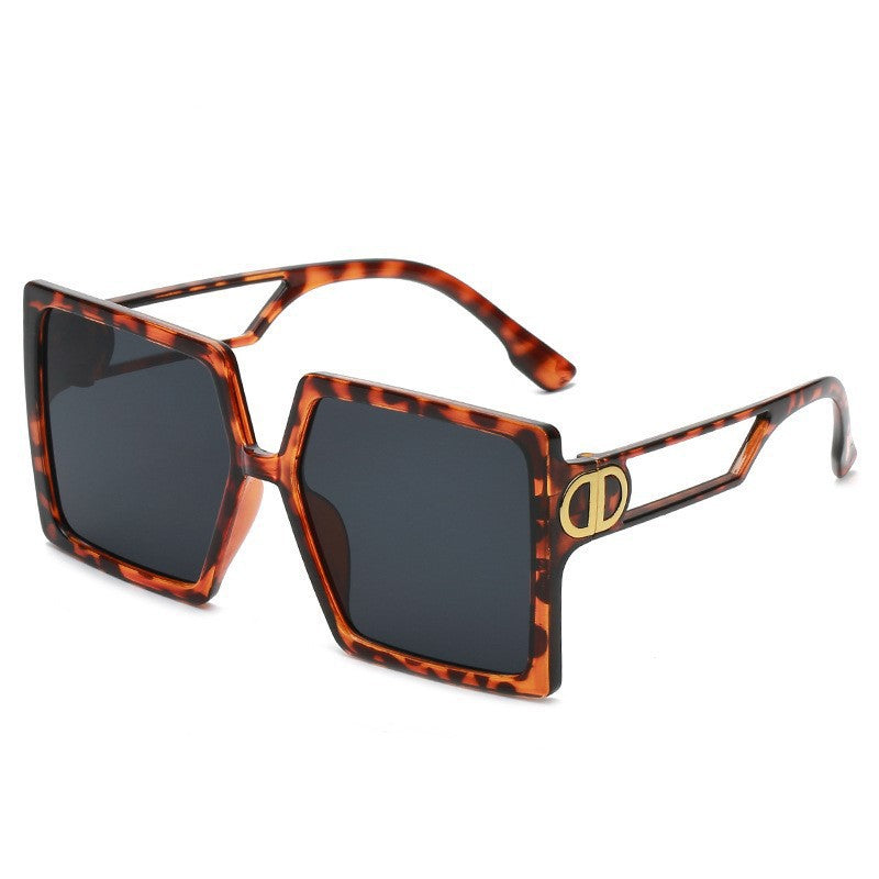 Damer Elegant Oversized-solbrille med geometrisk ramme og polariserte linser Luvikno