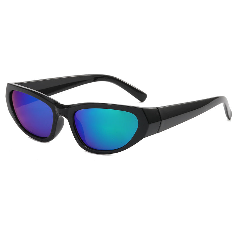 Dame moteriktig solbrille med speilbelagte glass Luvikno