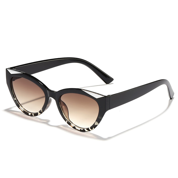 Dame moter Cat-Eye solbrille med glitrende detaljer Luvikno