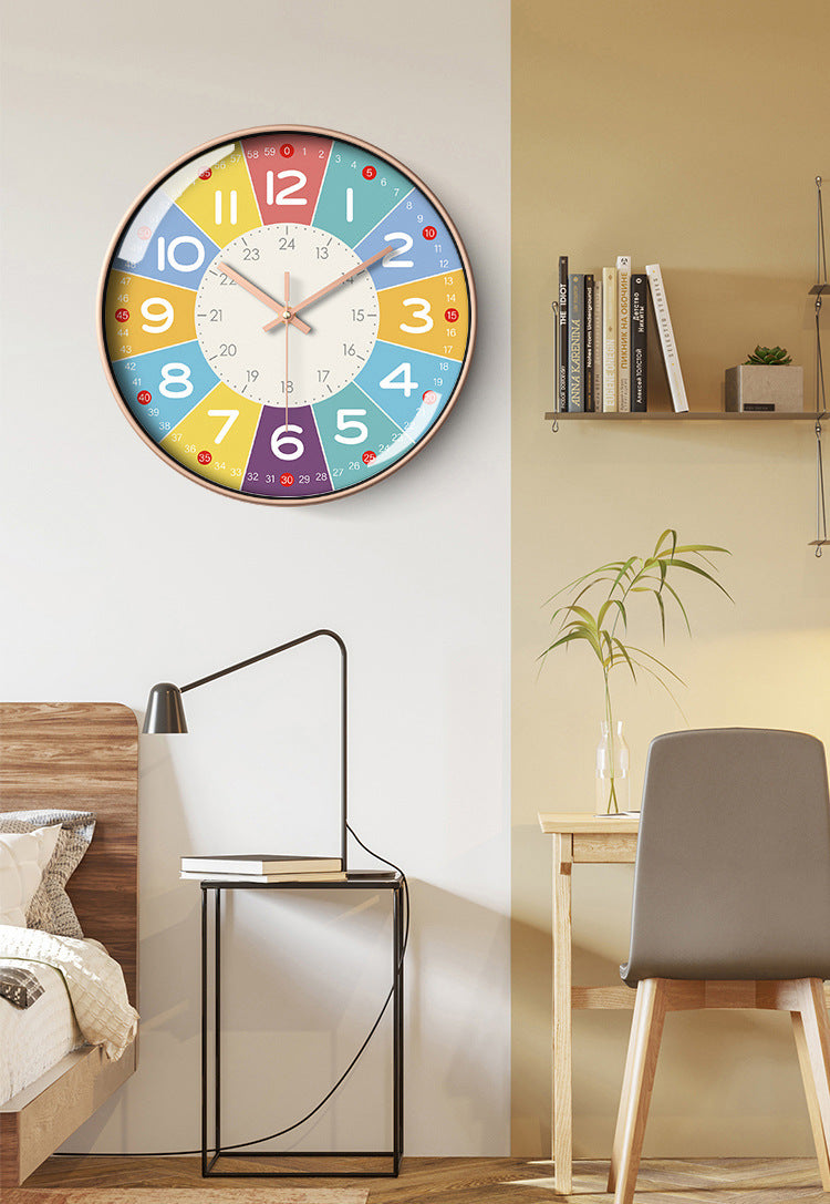 Farge Time Silent Kids Clock – Lydløs Veggur med Pedagogisk Design | Luvikno