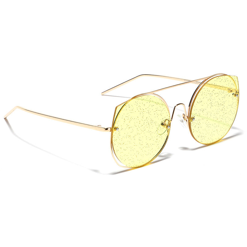 Dame oversized solbriller med glitrende glass Luvikno