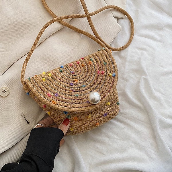 Dame Stilfull Clutch laget av flettet materiale Luvikno