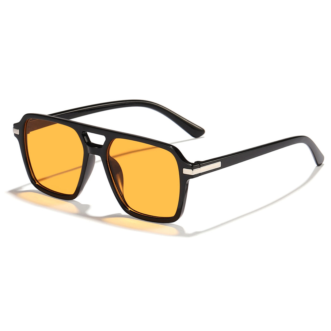 Dame firkantet solbrille med elegant gjennomsiktig ramme Luvikno
