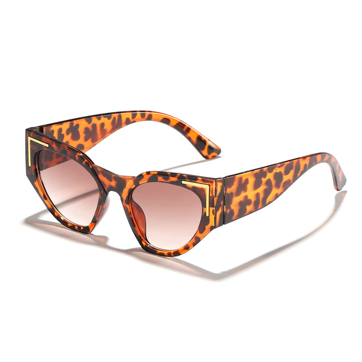 Dame kreativ Cat-Eye solbriller med transparent ramme og brune glass Luvikno