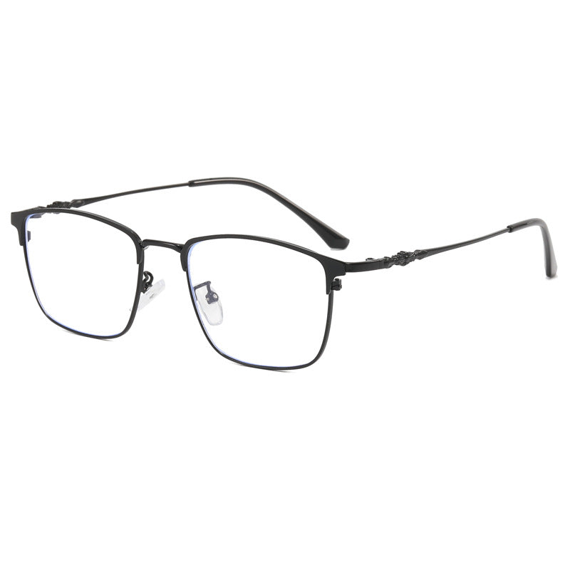Dame moteriktig kvadratisk brille med elegant metallramme Luvikno