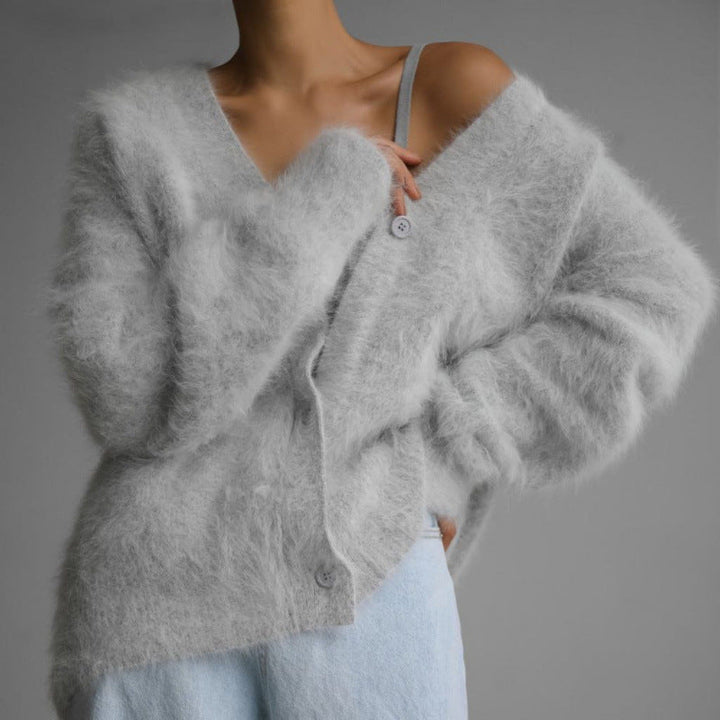 Luvik | Dammyk Soft Mohair-strikk cardigan