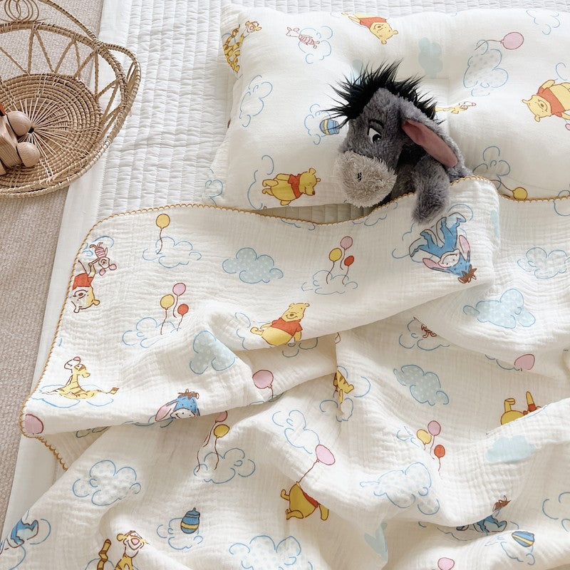 Unisex Cozy Muslin Blanket med Munter Winnie Pooh Motiv Luvikno