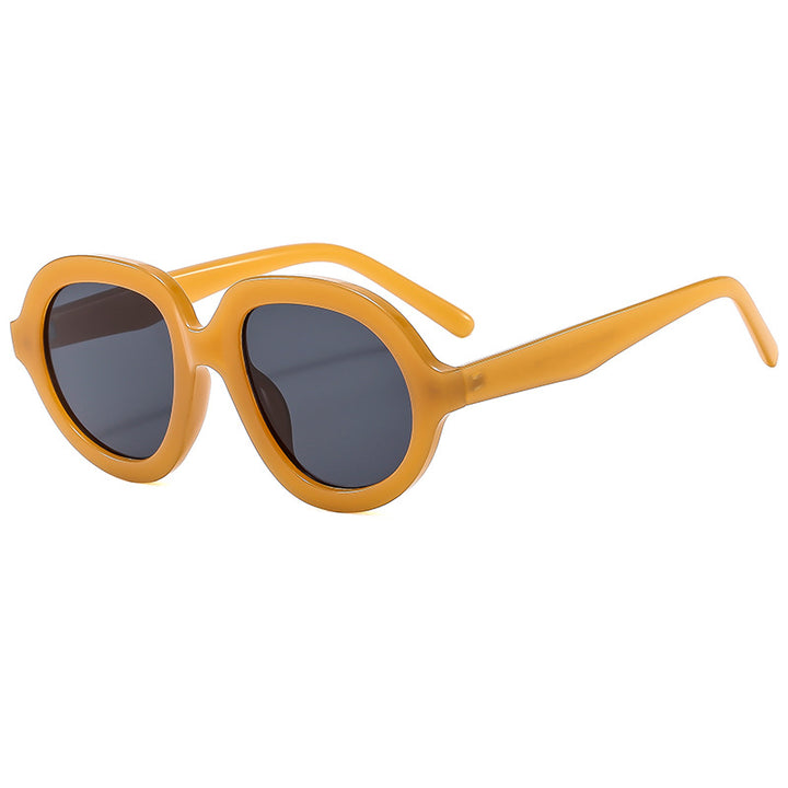 Dame trendy solbriller med bred, oval ramme Luvikno