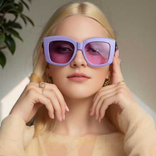 Damen oversized solbrille med kreativt design og høy kvalitet UV-beskyttelse Luvikno