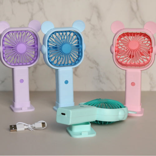 Unisex Bærbar Mini-vifteen med ergonomisk design og dyreører Luvikno