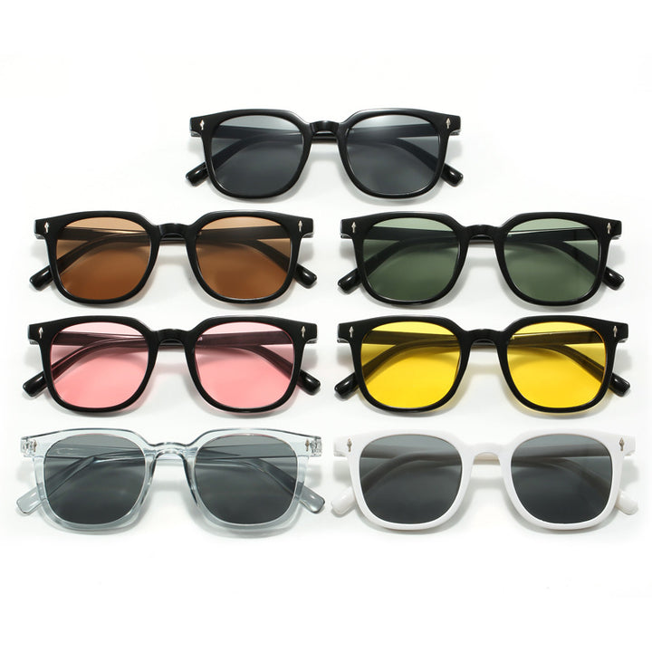 Dame trendy firkantet solbriller med slitesterk plastisk ramme Luvikno