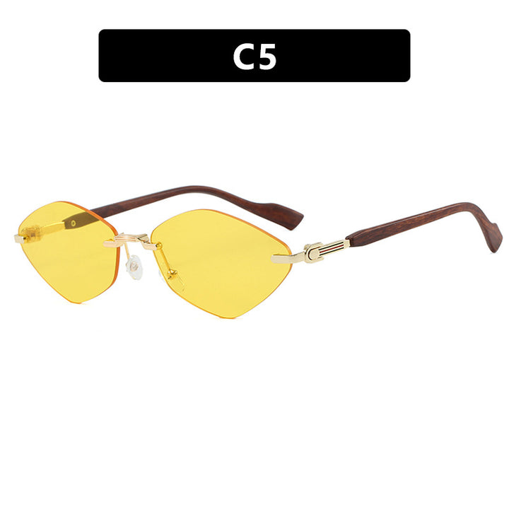 Dame geometrisk solbrille med luksuriøse trearmer og polariserte glass Luvikno