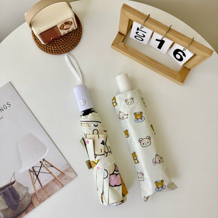 Dame Automatisk Foldeparaply med glade Dyremotiver Luvikno