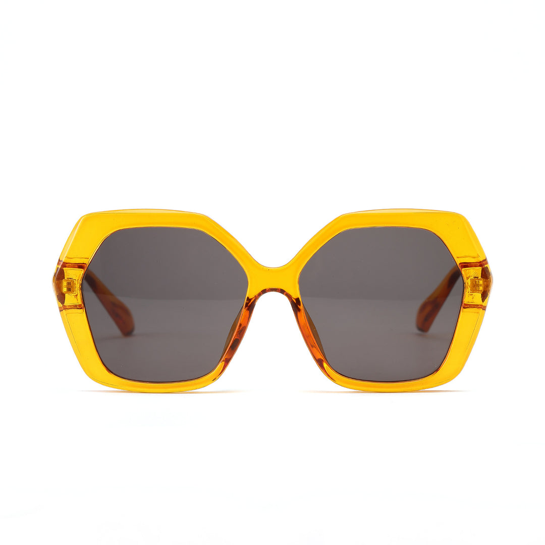 Dame geometrisk solbrille med iøynefallende design Luvikno