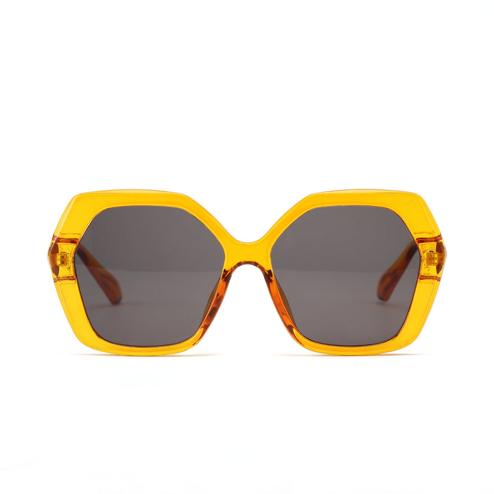Dame geometrisk solbrille med iøynefallende design Luvikno