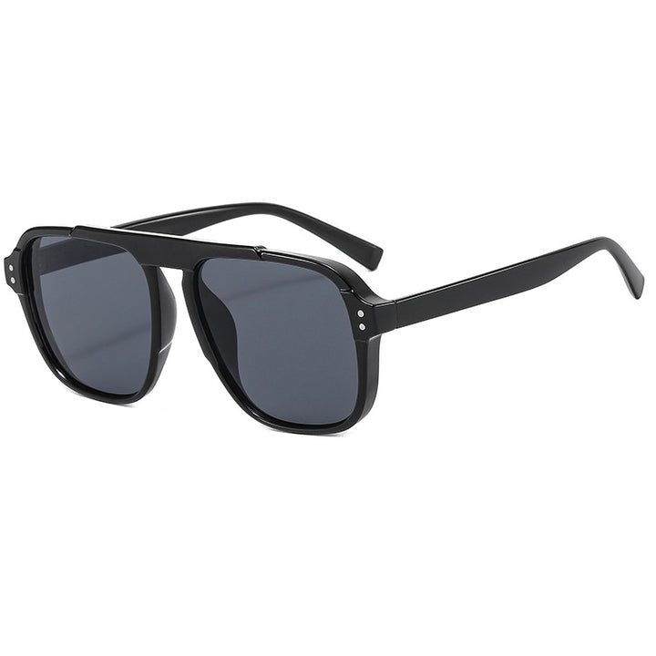 Dame geometrisk solbrille med polarisert gult glass Luvikno