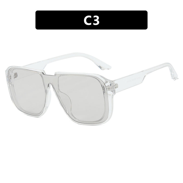 Dame trendy firkantet solbrille med gjennomsiktig, grønn ramme og beskyttende UV-filter Luvikno