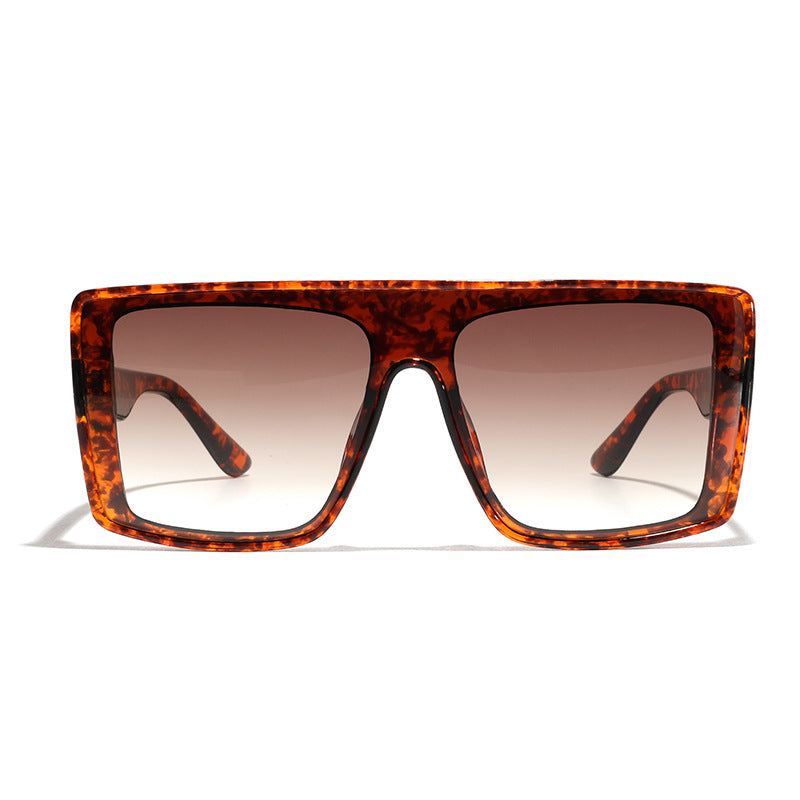 Dame oversized kvadratisk solbrille med luksuriøst skilpadde-design Luvikno