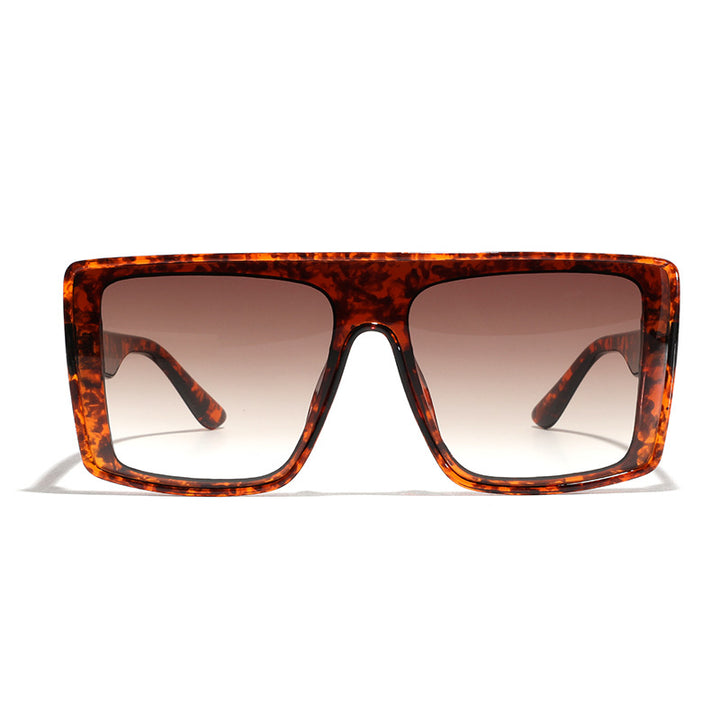 Dame oversized kvadratisk solbrille med luksuriøst skilpadde-design Luvikno