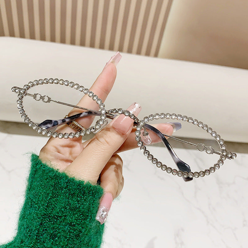 Damen Designer Brille ramme med ekstravagant perleinnramming Luvikno