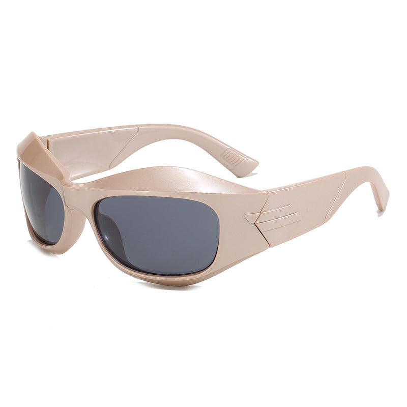 Dame Retro-solbriller i trendy skjolddesign Luvikno