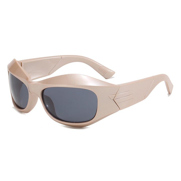 Dame Retro-solbriller i trendy skjolddesign Luvikno