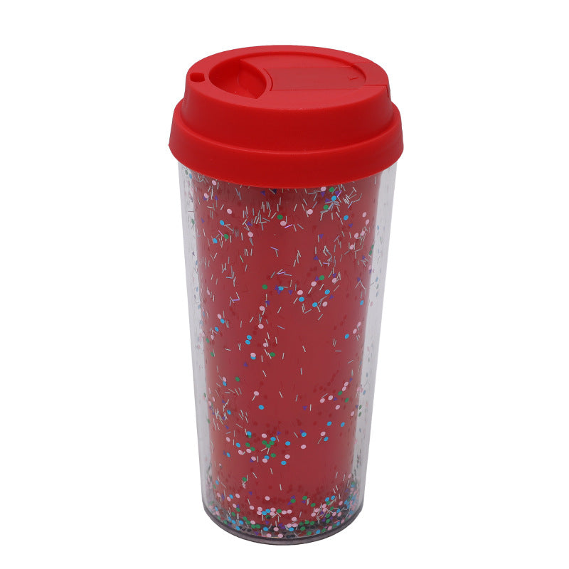 Dame Glitter Drikkekopp med Lekkasjefri Lokk og Ergonomisk Håndtak Luvikno