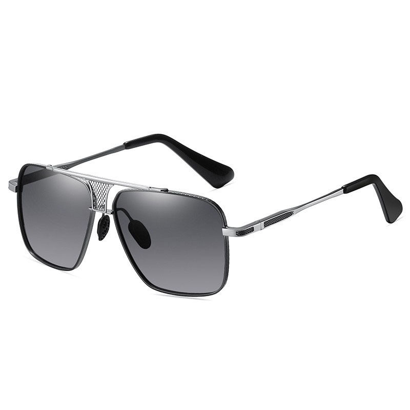 Dame Kvadratisk Solbrille med stilfull metallramme og høykvalitets UV-beskyttelse Luvikno