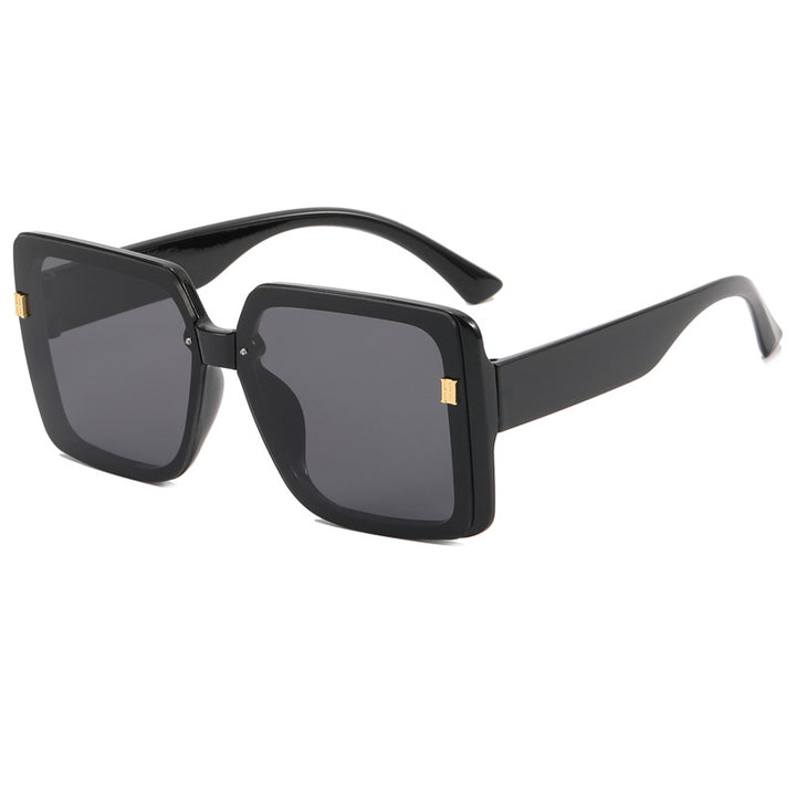 Damer trendy oversized firkantet solbrille Luvikno