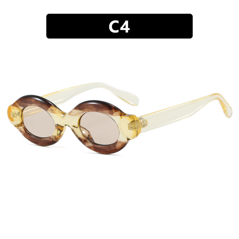 Dame solbrille i trendy retro-design med ovale glass Luvikno