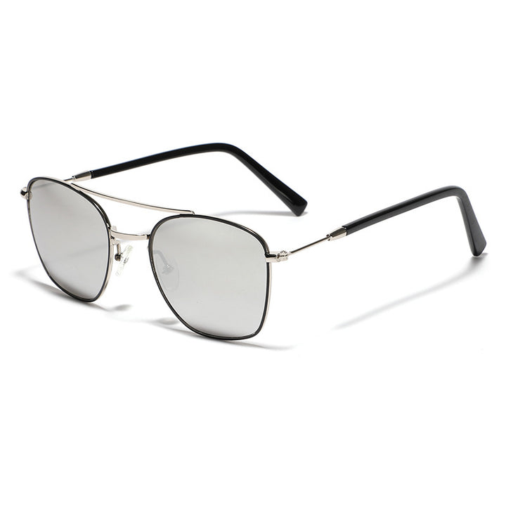 Dame modische kvadratisk solbrille med luksuriøs metallramme Luvikno