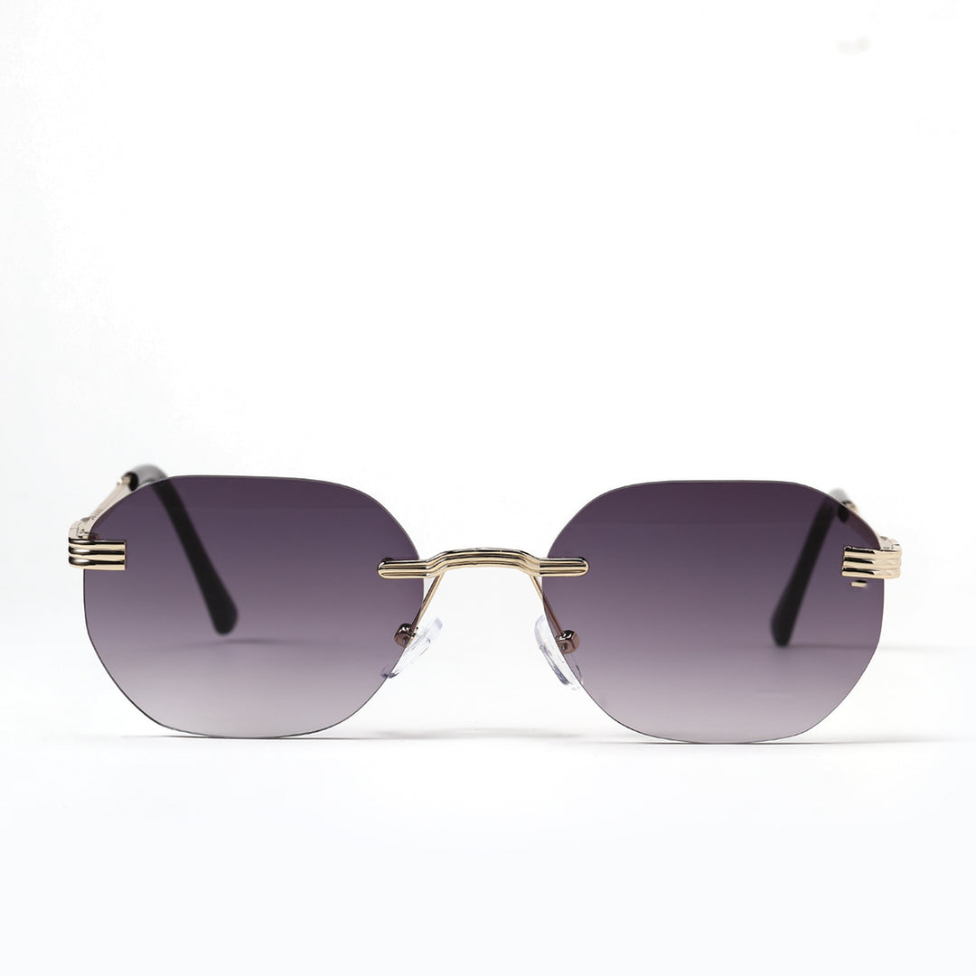 Dame geometrisk solbrille med elegant metallramme Luvikno