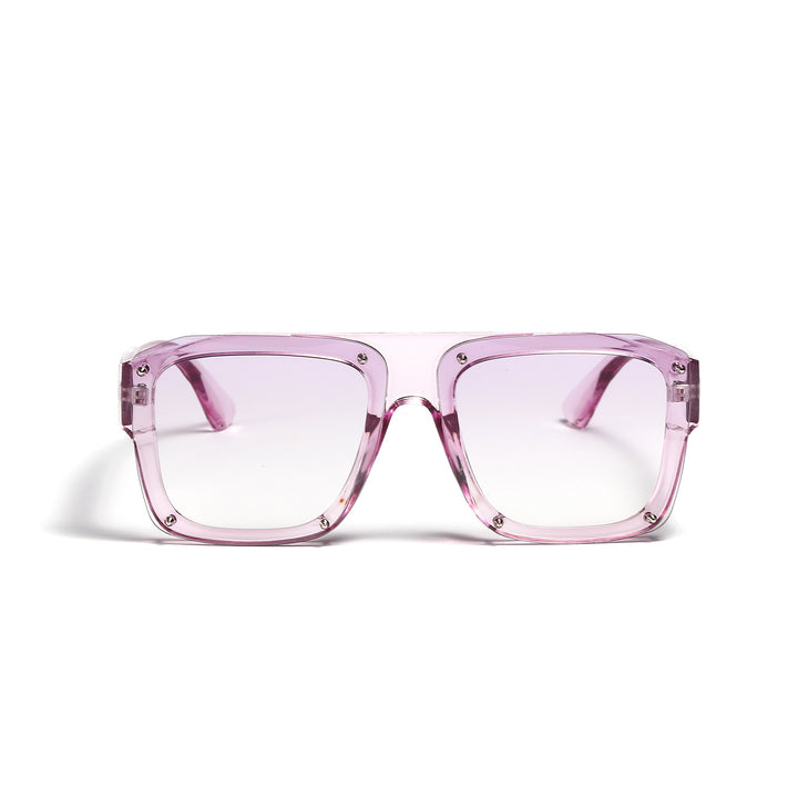 Dame Square-solbriller med modig transparent ramme Luvikno