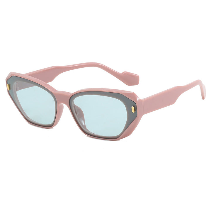 Dame geometrisk designer solbrille med markant ramme Luvikno