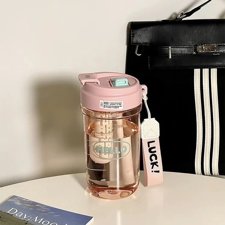 Damen stilvoll Trinkflasche mit integriertem Tragesystem Luvikno