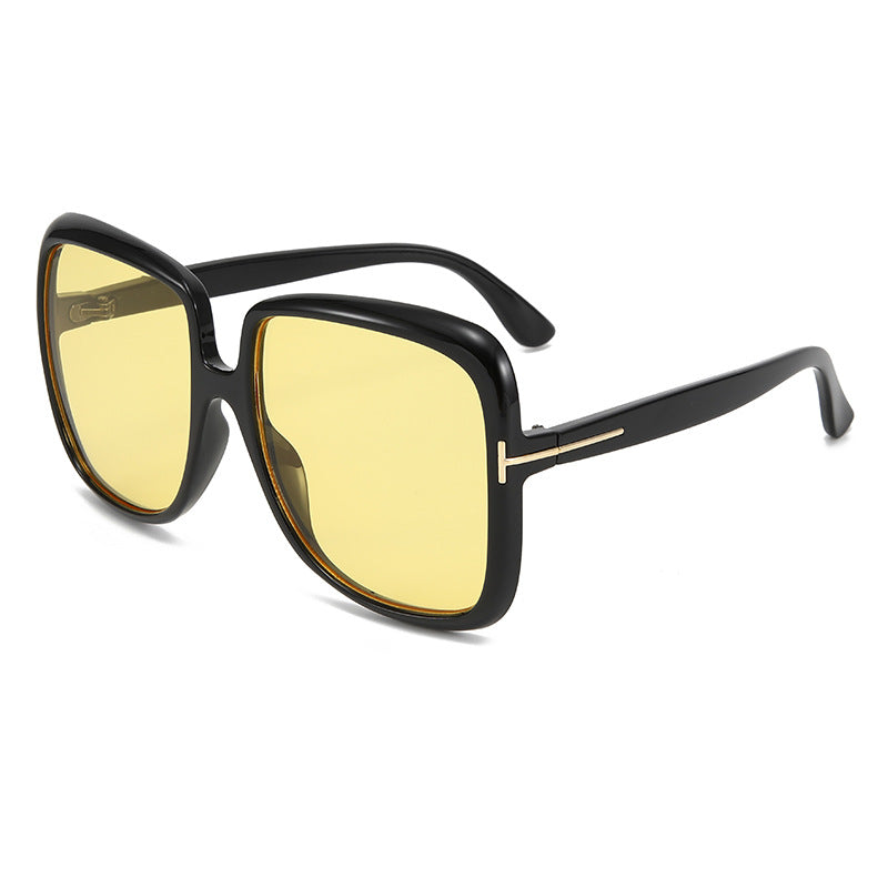 Dame elegant oversized solbrille med filigranramme Luvikno