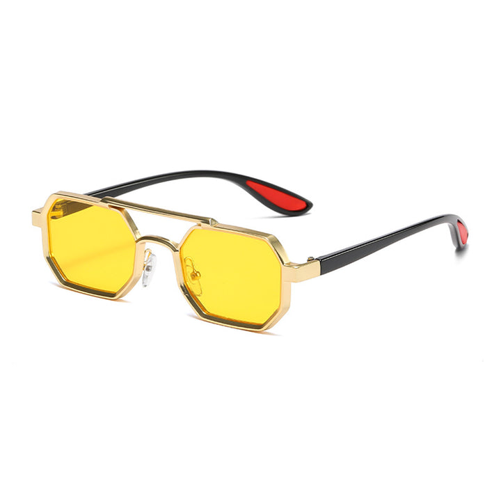 Damer moteriktig designer-solbrille med eksklusiv åttkantet ramme Luvikno