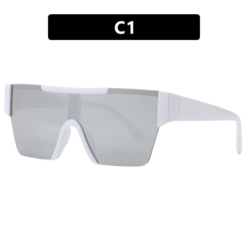 Dame futuristisk sportssolbrille med UV-beskyttelse og bred glassflate Luvikno