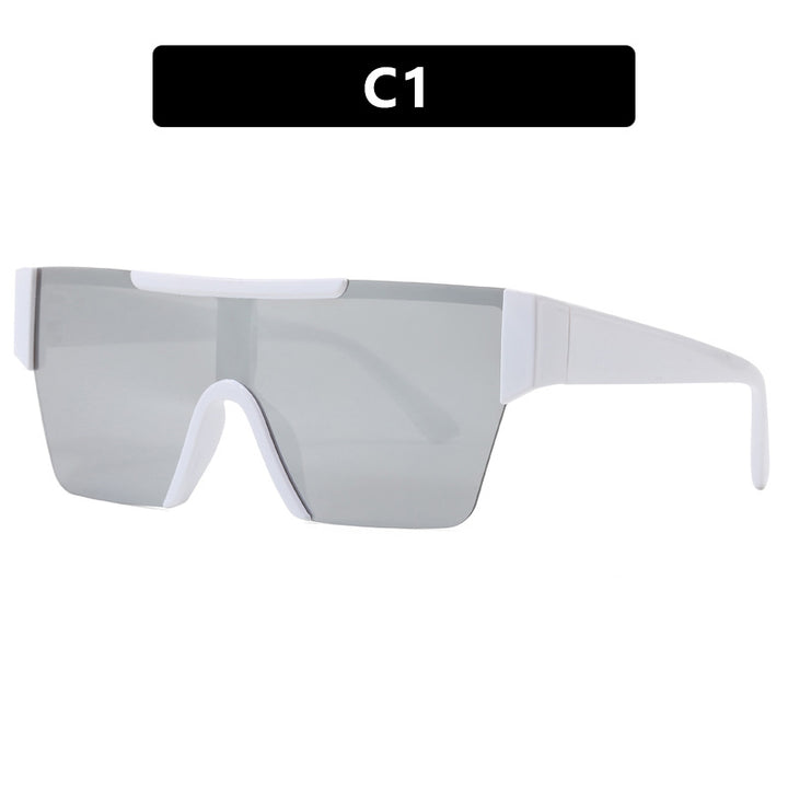 Dame futuristisk sportssolbrille med UV-beskyttelse og bred glassflate Luvikno