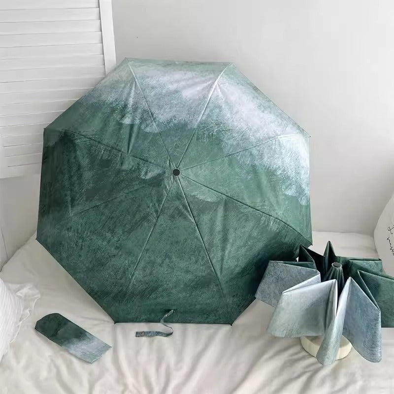 Dame Automatisk Faltregnparaply med elegant strukturdesign Luvikno