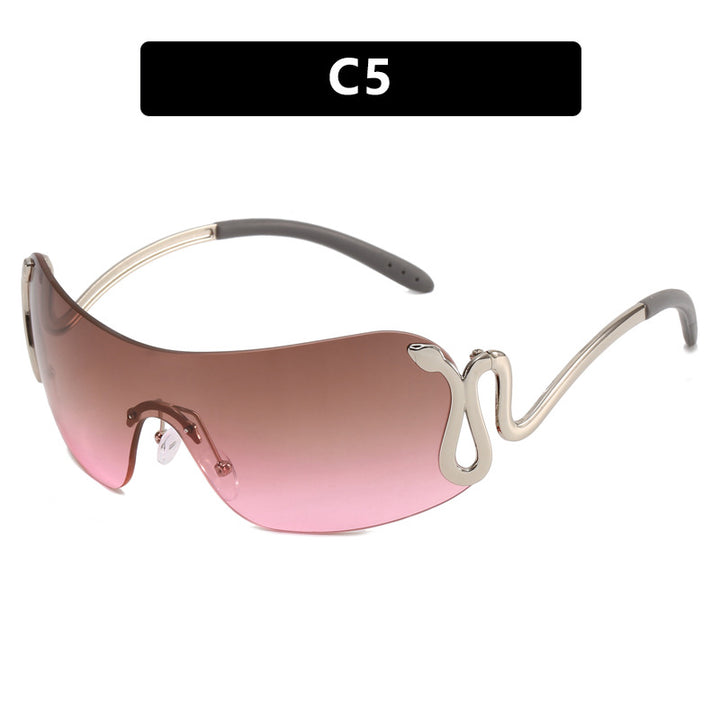 Damer futuristisk sportssolbrille med lekent design Luvikno